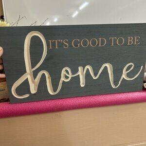 Gray and Cream Home Sign